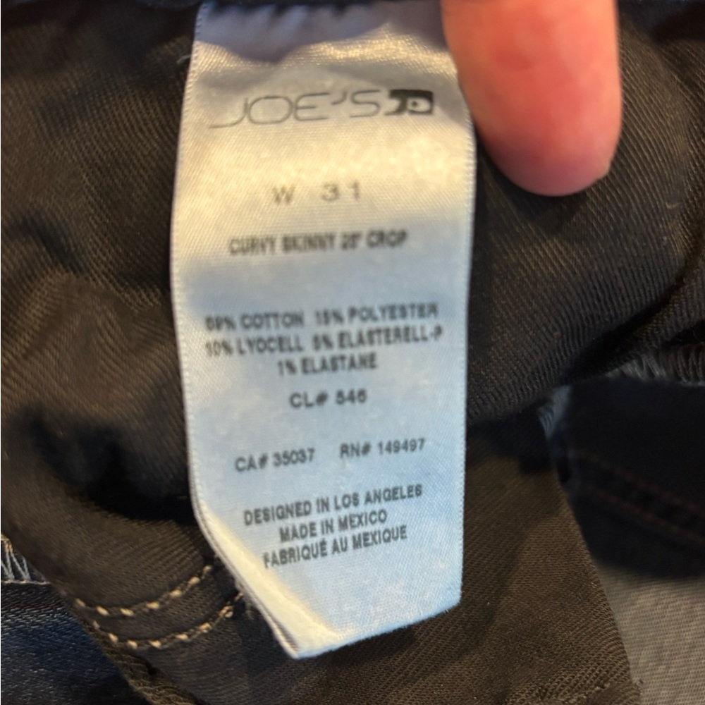 Joes 31 12  skinny dark Blue Denim Jeans cropped - Picture 6 of 9